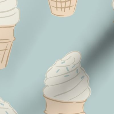 Large Beach Soft Serve Ice Cream in Blue, honey yellow and white