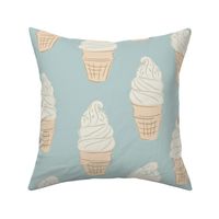 Large Beach Soft Serve Ice Cream in Blue, honey yellow and white