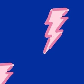 Rainbow fighter lightning bolt Pink on Electric blue Large scale