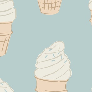 X-Large Beach Soft Serve Ice Cream in Blue, honey yellow and white