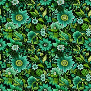 Funky & Bright Green Flowers