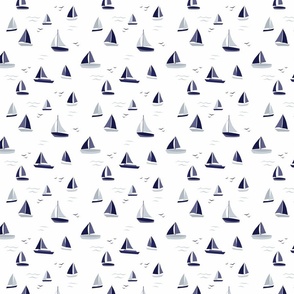 Sailboats - Blue & Gray Small Scale