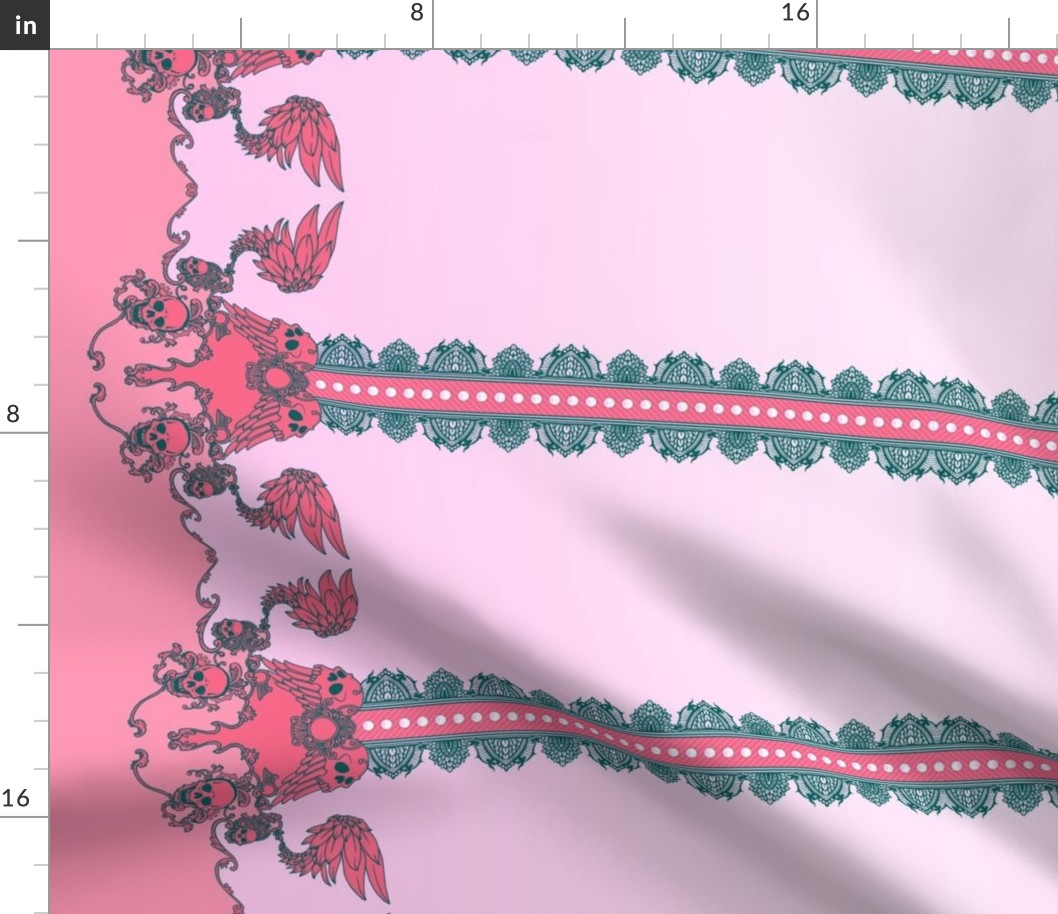 Skull Border Pink