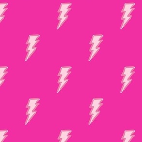 Rainbow fighter lightning bolt Pink on Hot Pink Medium scale