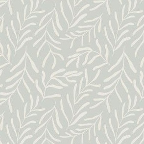 Medium hand painted scattered kelp in muted blue and cream