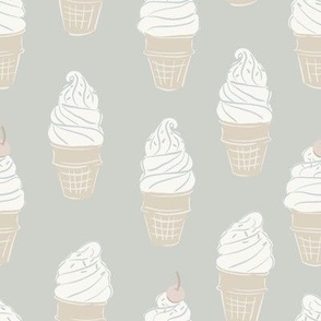 Medium Beach Soft Serve Ice Cream in muted blue, beige and white 