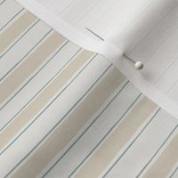 small hand painted rustic beach stripe in beige and teal