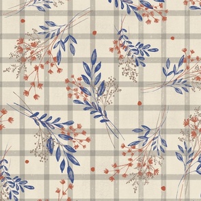 Navy And Tan Plaid Fabric, Decor Spoonflower Wallpaper Home and 