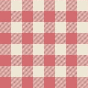 Gingham Check | Coral Red | Farmhouse and Cottage