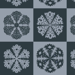 silver snowflakes 16x16