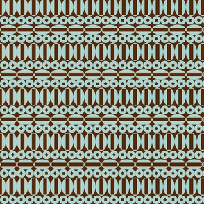 morris code small C2 - aqua blue and chocolate 