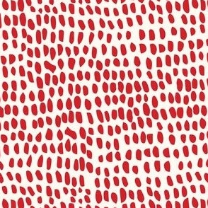 Modern Abstract Riverbed - Hand-drawn Marks - Red on White