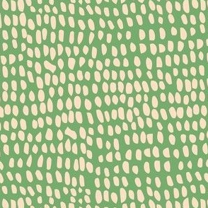 Modern Abstract Riverbed - Hand-drawn Marks -Retro Apricot on Lime Green