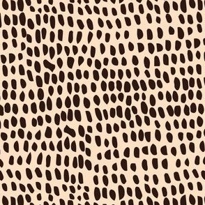 Modern Abstract Riverbed - Hand-drawn Marks - Black on Blush Apricot