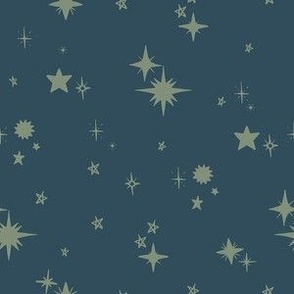 Starry Night in Sage and Blue Small