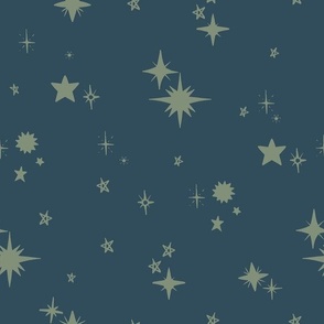 Starry Night in Sage and Blue Medium
