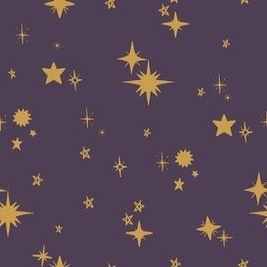 Starry Night in Purple and Gold Small