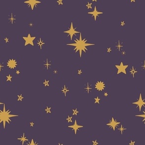 Starry Night in Purple and Gold Medium