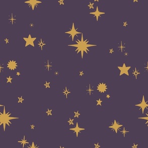 Starry Night in Purple and Gold Large