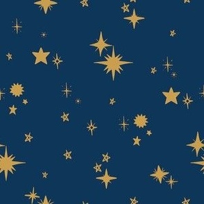 Starry Night in Cobalt Blue and Gold Small