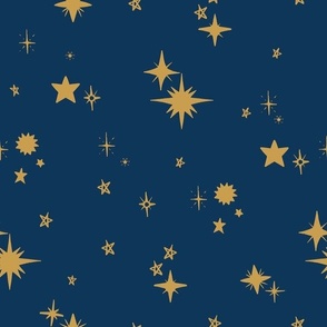 Starry Night in Cobalt Blue and Gold Medium
