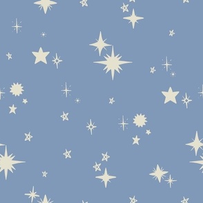 Starry Night in Baby Blue and Bone Medium