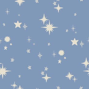 Starry Night in Baby Blue and Bone Large