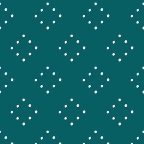 Teal Winter Polka Dots 24 inch