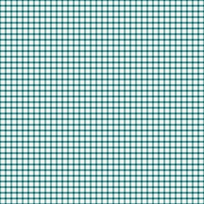 Teal and Cream Winter Plaid 3 inch