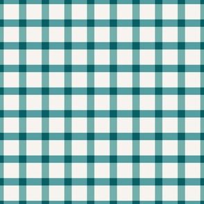 Teal and Cream Winter Plaid 12 inch