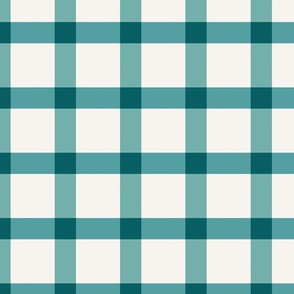 Teal and Cream Winter Plaid 24 inch