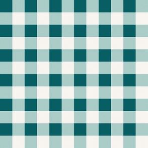 Teal and Cream Winter Plaid 6 inch