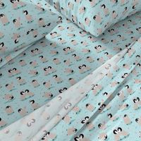 Small Cutest Baby Penguin Party Polka Dot, Ice Blue