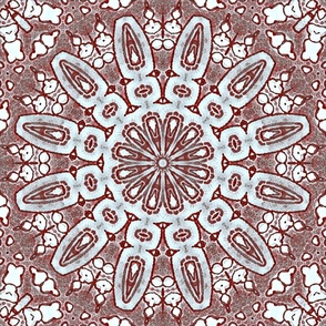 Farmhouse Mandala - Worn Red White & Sky 