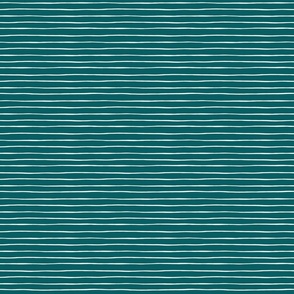 Teal and Cream Stripes 6 inch