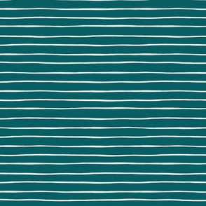 Teal and Cream Stripes 12 inch
