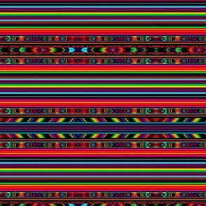 Vibrant Central America Inspired Textile Colorful Multi Stripe