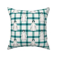 Baby Penguin Winter Plaid 12 inch