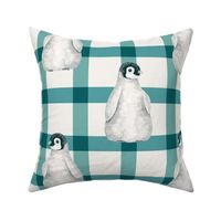 Baby Penguin Winter Plaid 24 inch