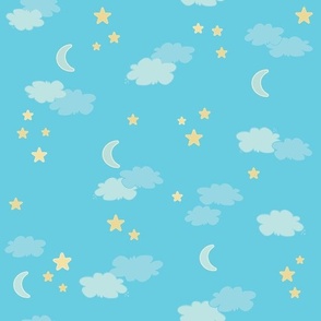 MEDIUM-Baby Boy Night Sky on Sky Blue