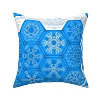 Calligraphic Snowflake napkins (or coasters, or ornaments...) in ice blue