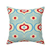 Geometric Psychedelic Retro Colors / Blue and Red / Medium Scale
