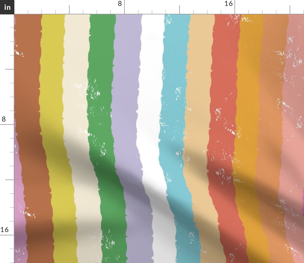 vertical retro bold rainbow candy stripe with sketchy texture