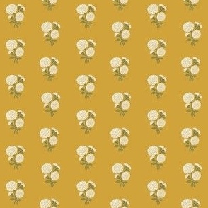 MINI Marigolds wallpaper - block print wallpaper mustard 2in