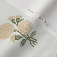 MEDIUM Marigolds wallpaper block print floral home decor wallpaper 13-1015 TPX Honey Peach 8in
