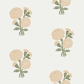 LARGE Marigolds wallpaper block print floral home decor wallpaper 13-1015 TPX Honey Peach 10in