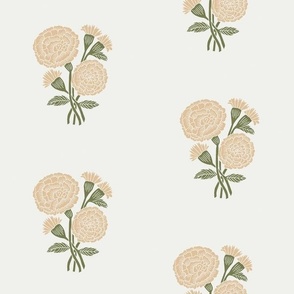 XLARGE Marigolds wallpaper block print floral home decor wallpaper 13-1015 TPX Honey Peach 12in