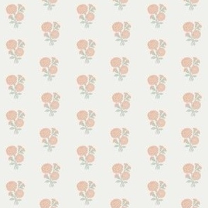 MINI Marigolds wallpaper block print floral home decor wallpaper 15-1319 TPX Almost Apricot 2in
