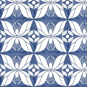 Butterfly Floral Abstract - Navy