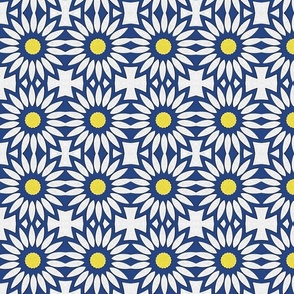 daisy revival - blue white yellow 